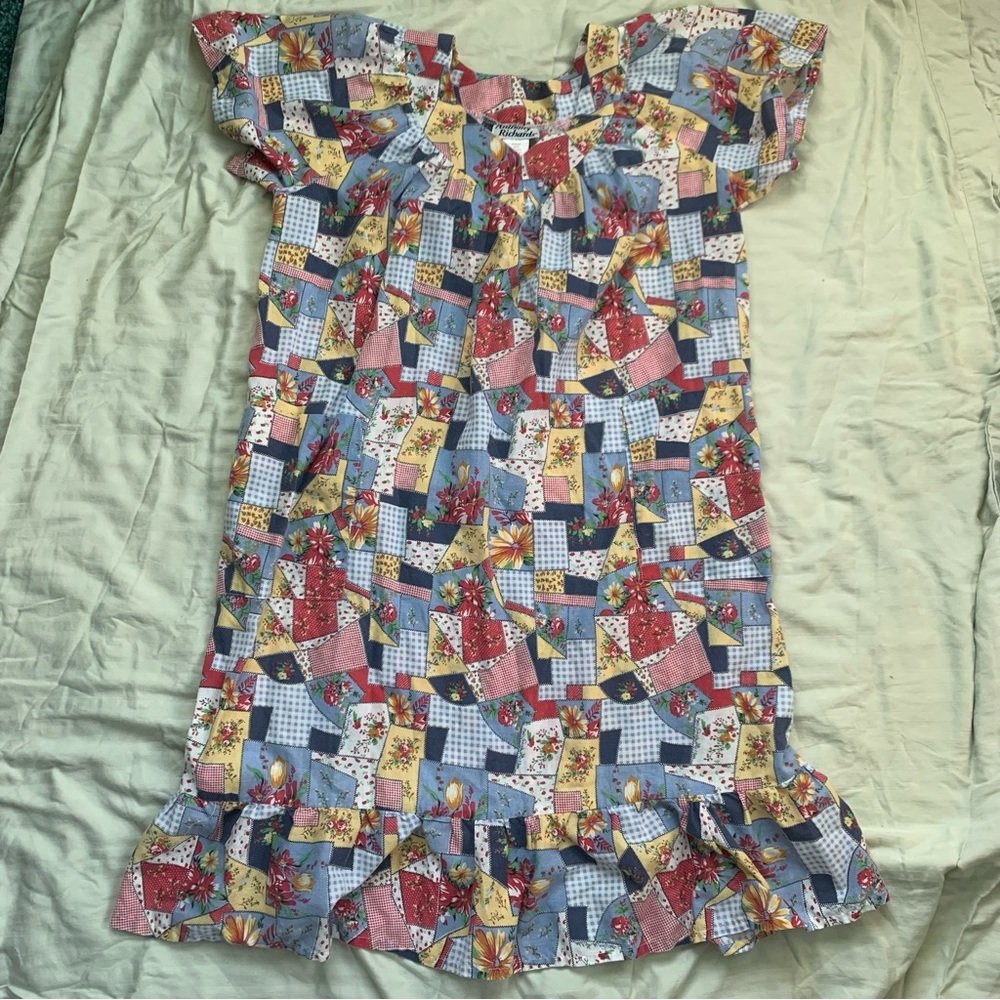 patchwork print mumu dress